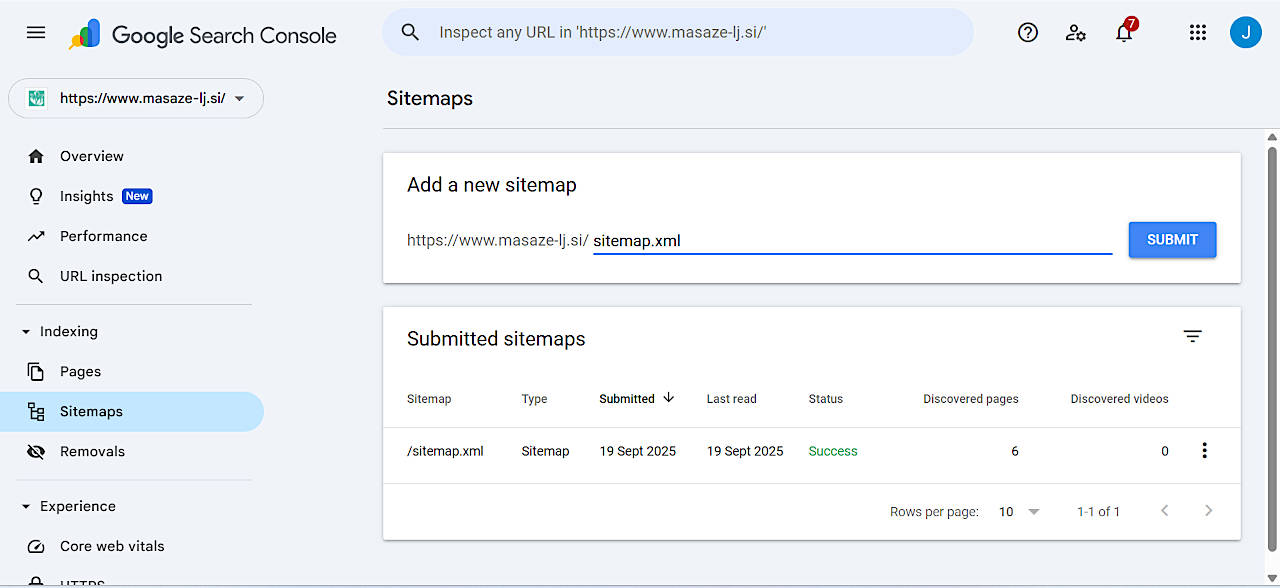 Prijava spletne strani Googlu