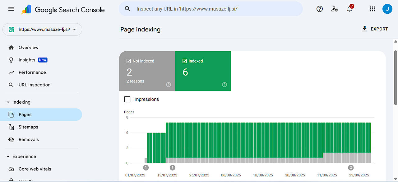 Prijava spletne strani Googlu